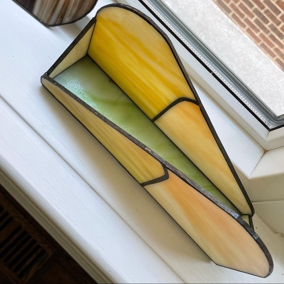 Vintage Stained glass flower art & letter/receipt/organizer - Picture 3 of 8